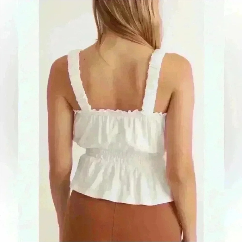 Marine Layer White Ruffle Tank Top - Picture 2 of 9